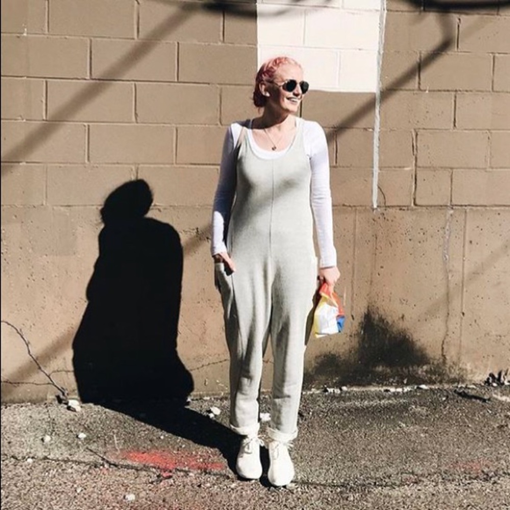 Anthropologie gray French terry tank jumpsuit